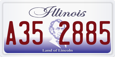 IL license plate A352885
