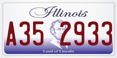 IL license plate A352933