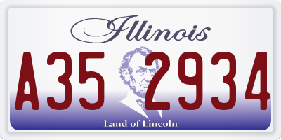 IL license plate A352934
