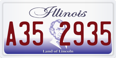 IL license plate A352935