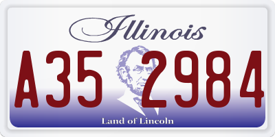 IL license plate A352984
