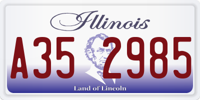 IL license plate A352985