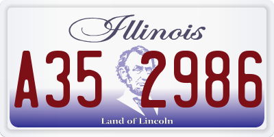 IL license plate A352986