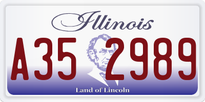 IL license plate A352989