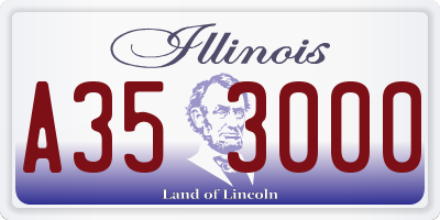 IL license plate A353000