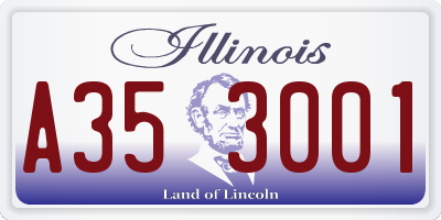IL license plate A353001