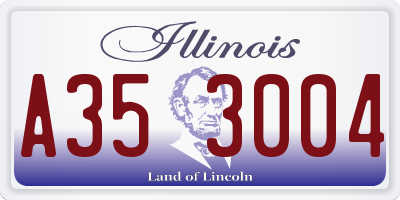 IL license plate A353004