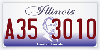 IL license plate A353010