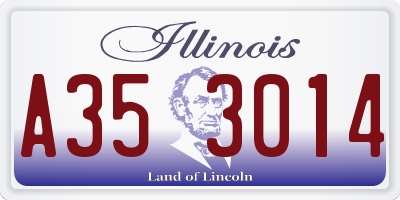 IL license plate A353014
