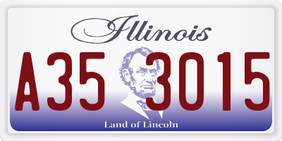 IL license plate A353015