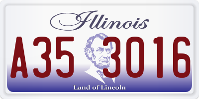 IL license plate A353016