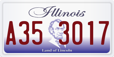 IL license plate A353017