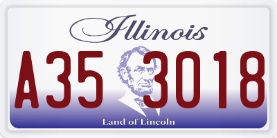 IL license plate A353018