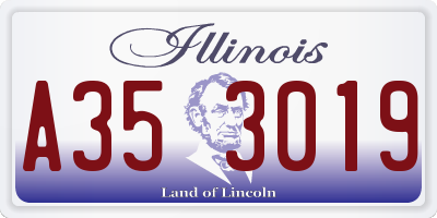 IL license plate A353019