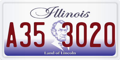 IL license plate A353020