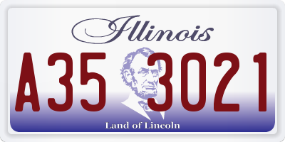 IL license plate A353021