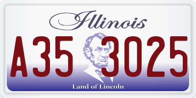 IL license plate A353025