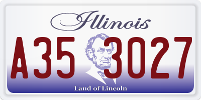 IL license plate A353027