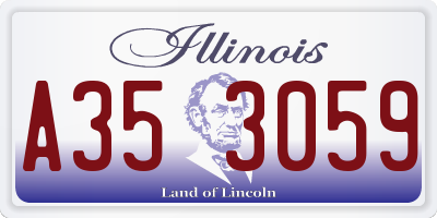 IL license plate A353059