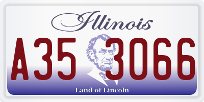 IL license plate A353066