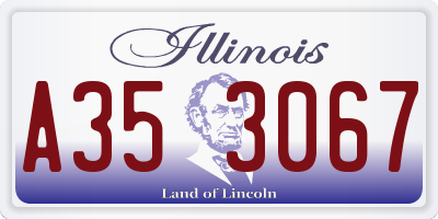 IL license plate A353067