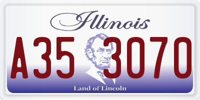 IL license plate A353070
