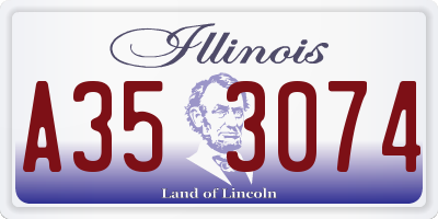 IL license plate A353074