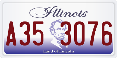 IL license plate A353076