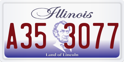 IL license plate A353077