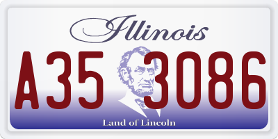 IL license plate A353086
