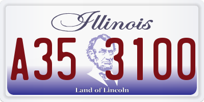 IL license plate A353100