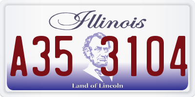 IL license plate A353104