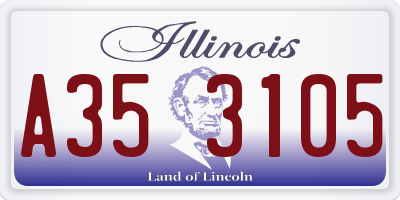 IL license plate A353105
