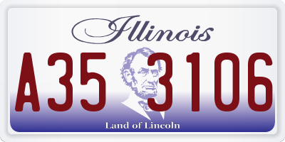 IL license plate A353106