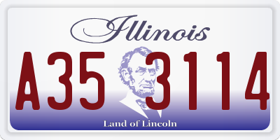 IL license plate A353114