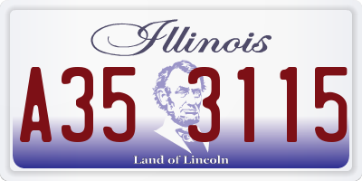 IL license plate A353115