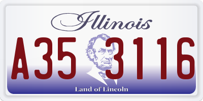 IL license plate A353116