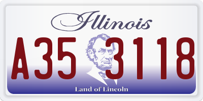 IL license plate A353118