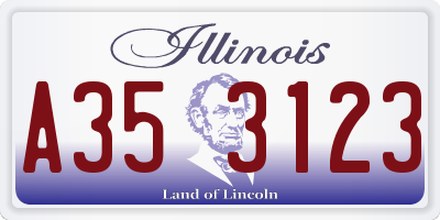 IL license plate A353123