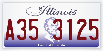 IL license plate A353125