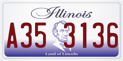 IL license plate A353136