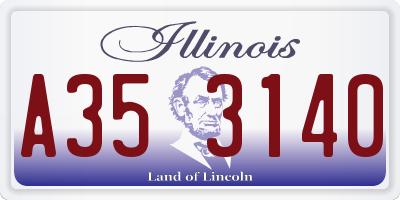 IL license plate A353140