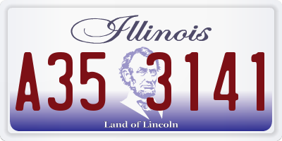 IL license plate A353141