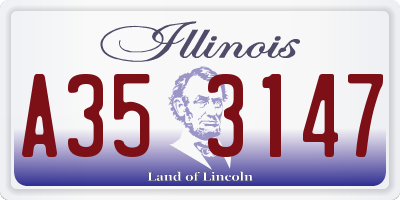 IL license plate A353147