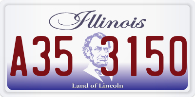IL license plate A353150