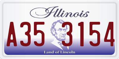 IL license plate A353154