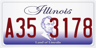 IL license plate A353178