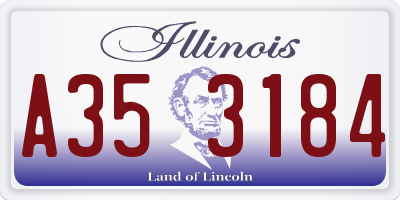IL license plate A353184