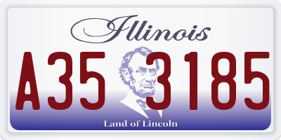 IL license plate A353185