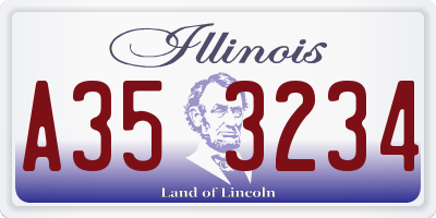 IL license plate A353234